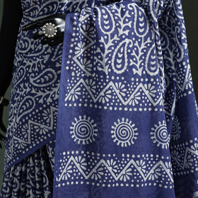 Pure mul cotton hand block batik print saree 28