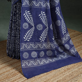 Pure mul cotton hand block batik print saree 28
