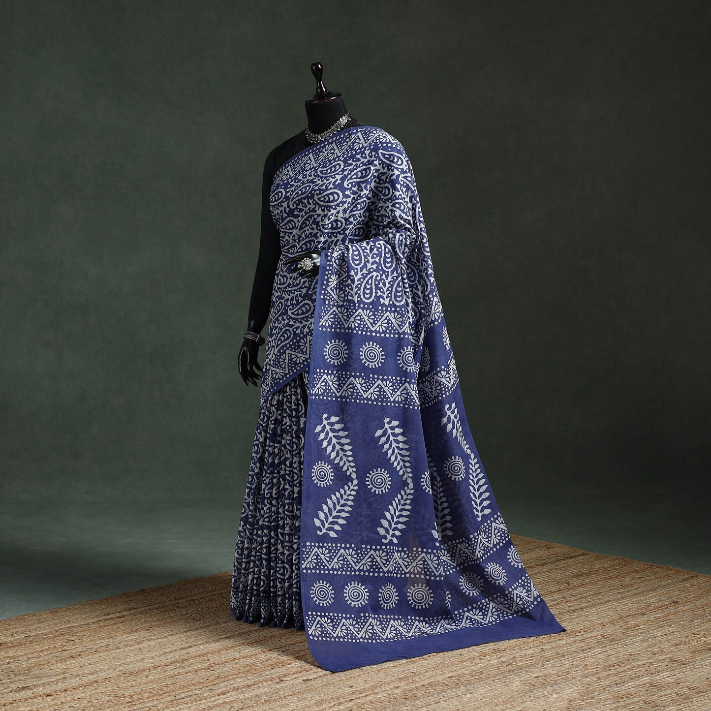Pure mul cotton hand block batik print saree 28