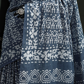 Pure mul cotton hand block batik print saree 29