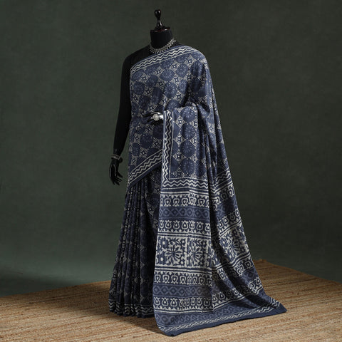 Pure mul cotton hand block batik print saree 38