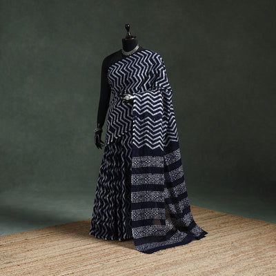 Pure mul cotton hand block batik print saree 38