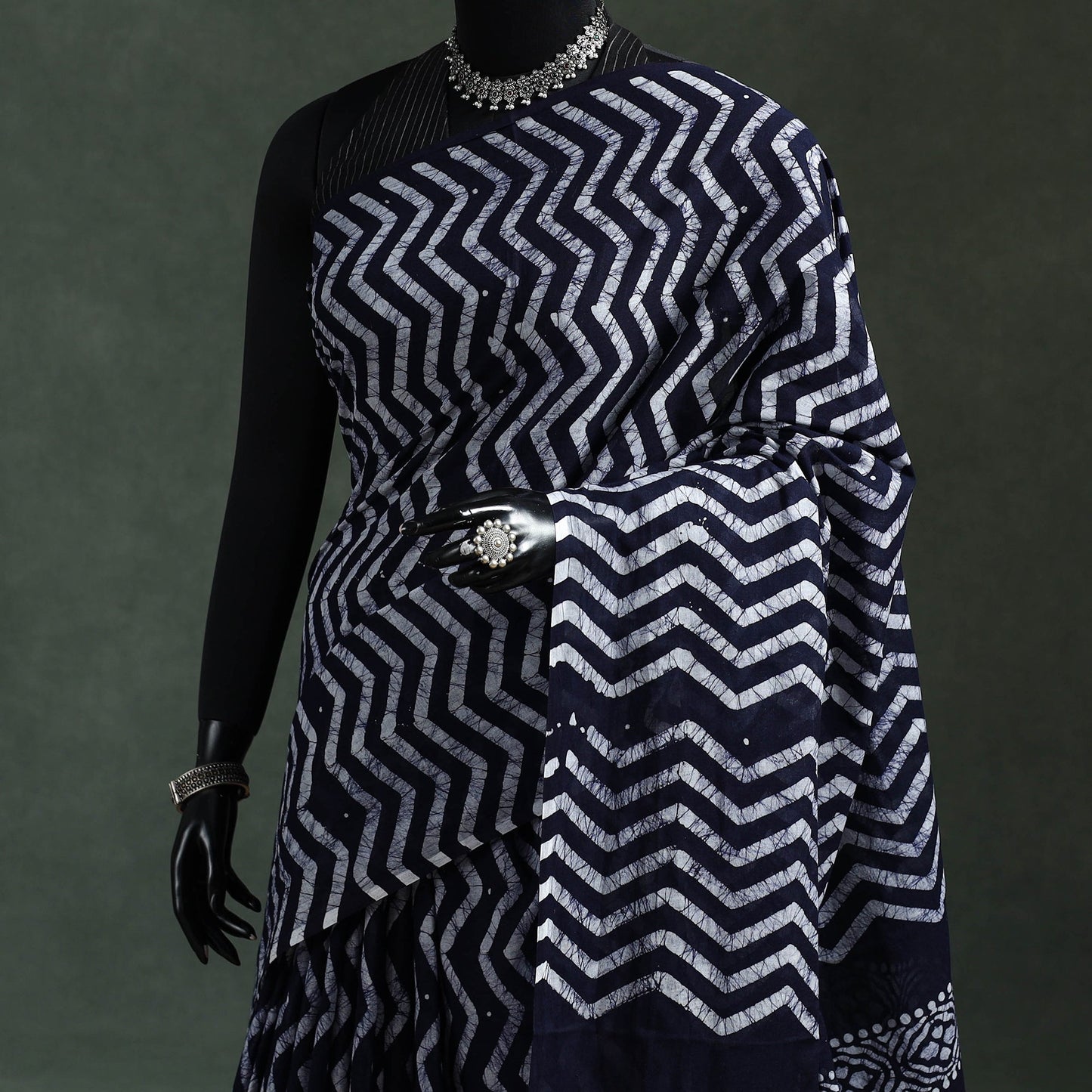 Pure mul cotton hand block batik print saree 38