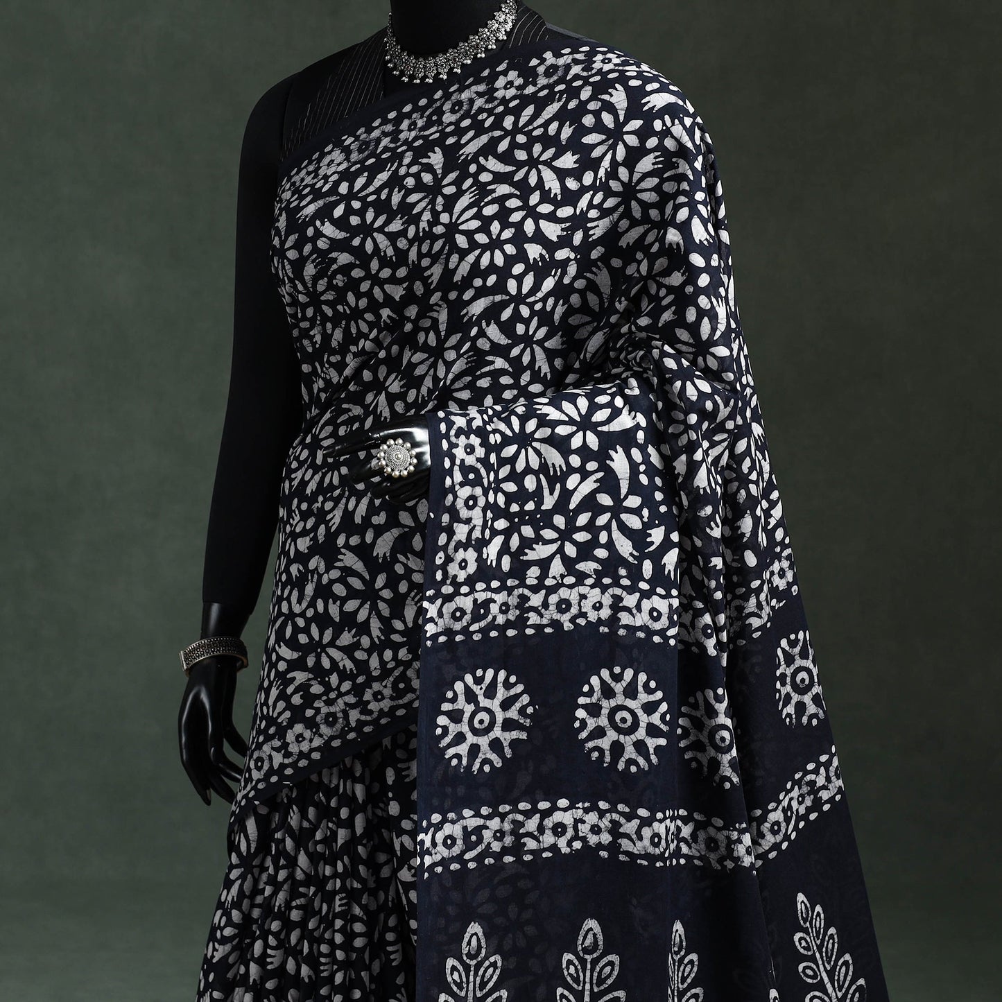 Pure mul cotton hand block batik print saree 44