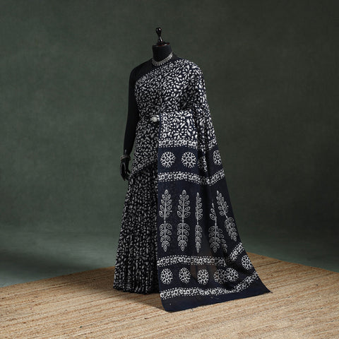 Pure mul cotton hand block batik print saree 44