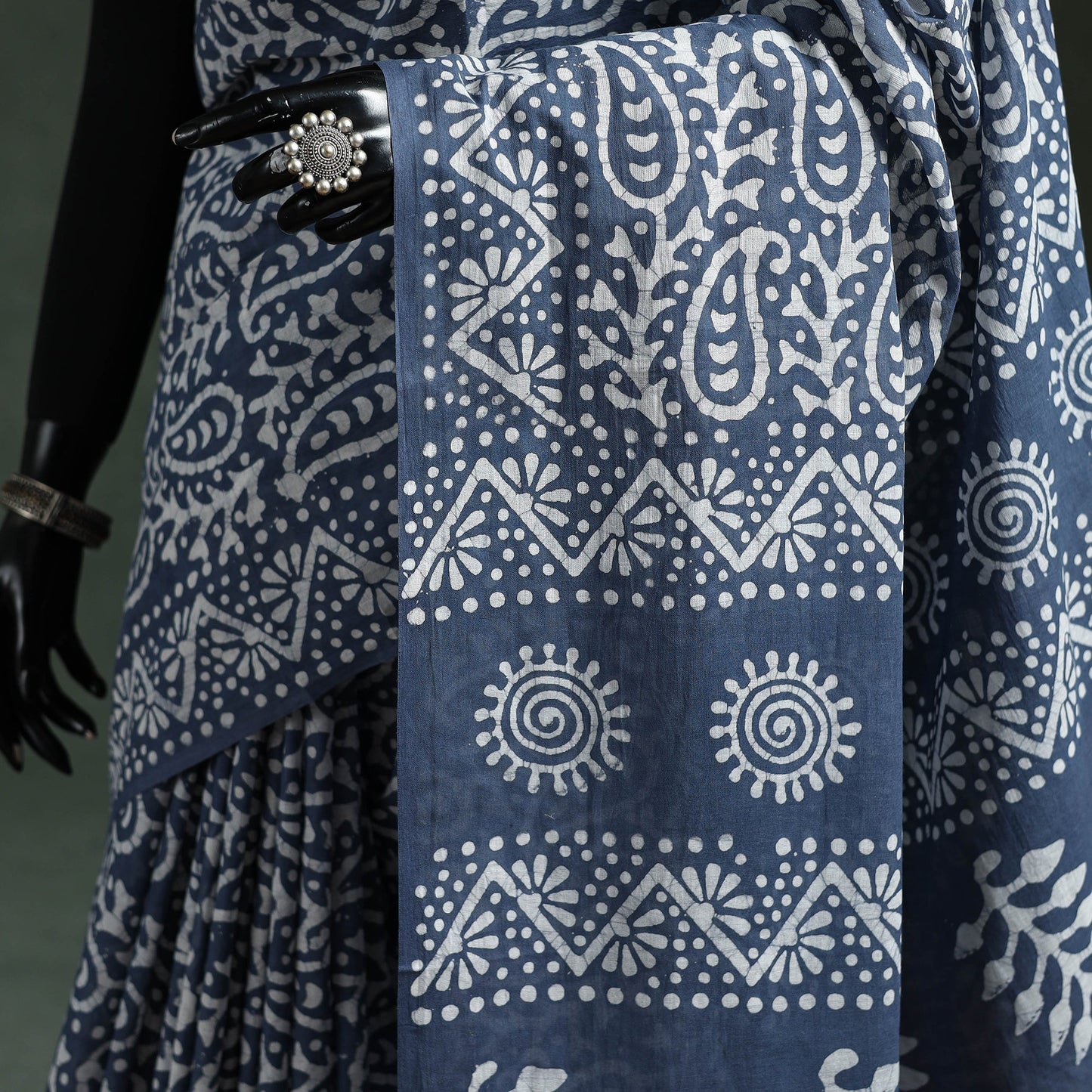 Pure mul cotton hand block batik print saree 45