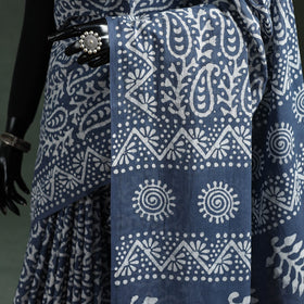 Pure mul cotton hand block batik print saree 45
