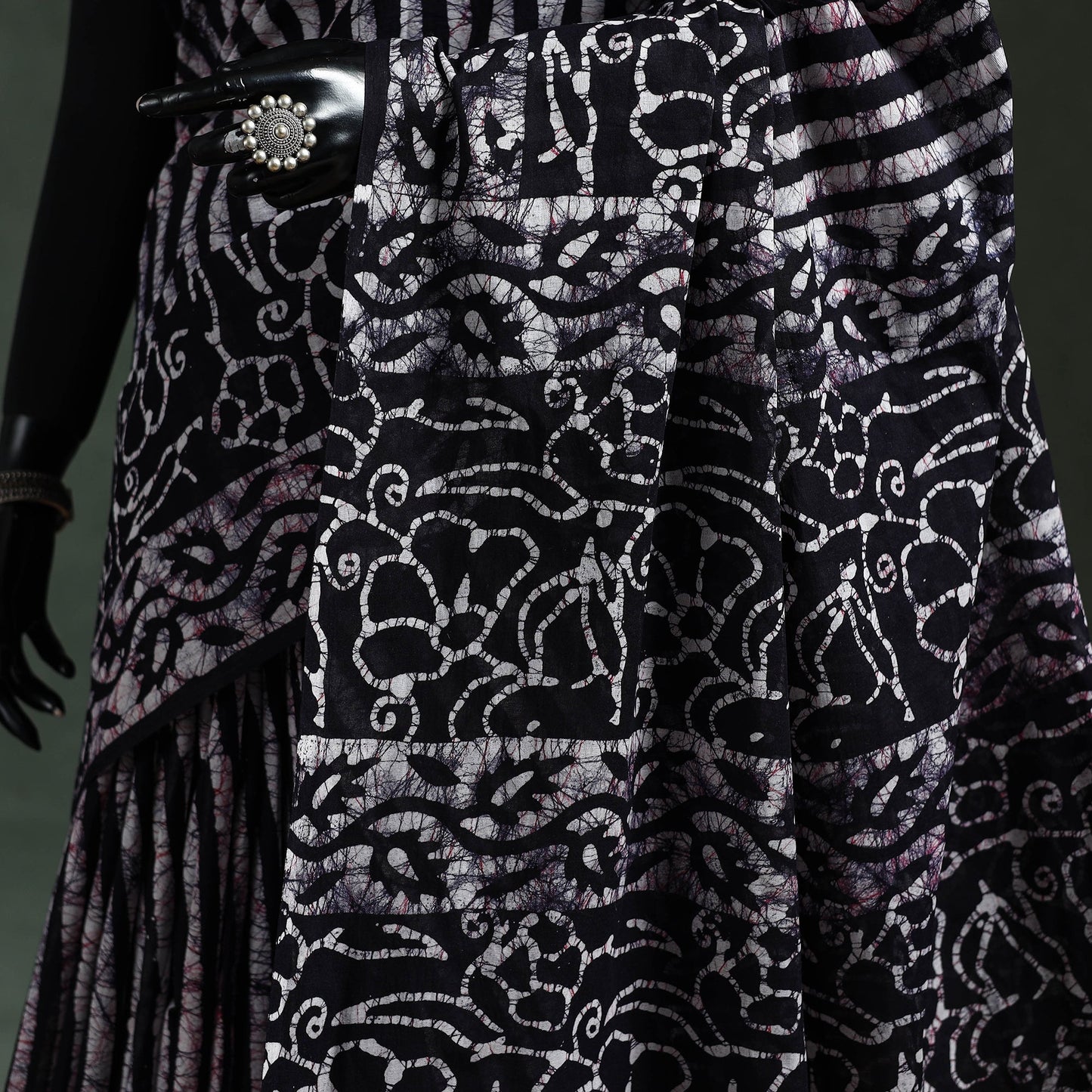 Pure mul cotton hand block batik print saree 50