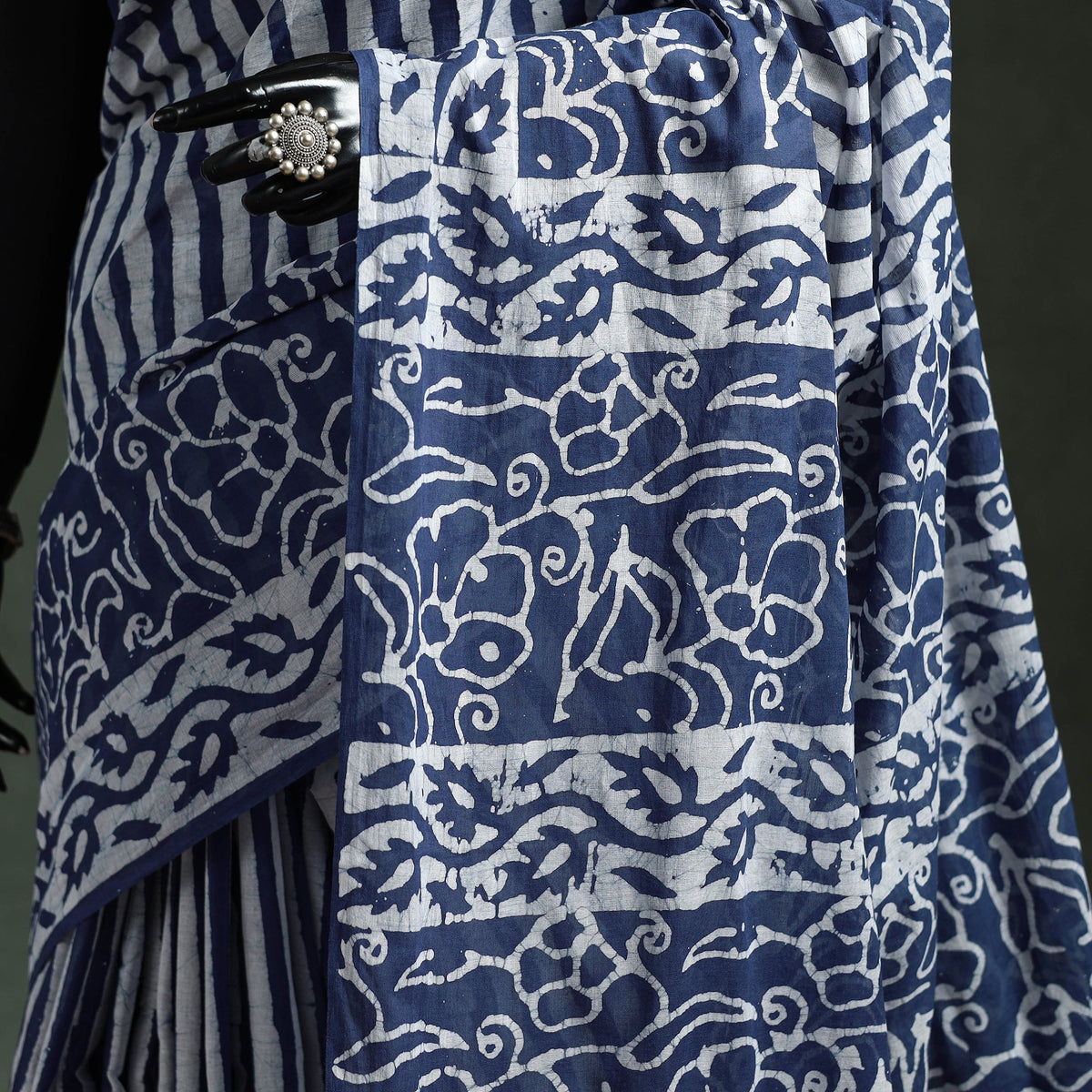 Pure mul cotton hand block batik print saree 81