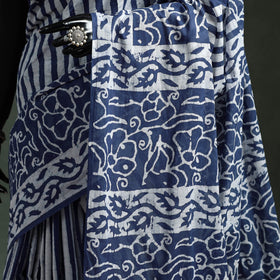 Pure mul cotton hand block batik print saree 81