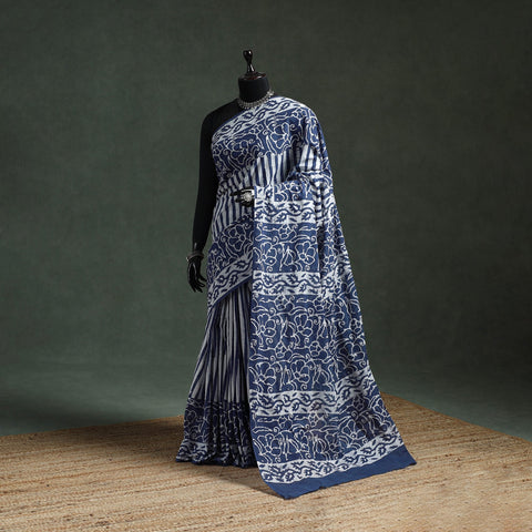 Pure mul cotton hand block batik print saree 81