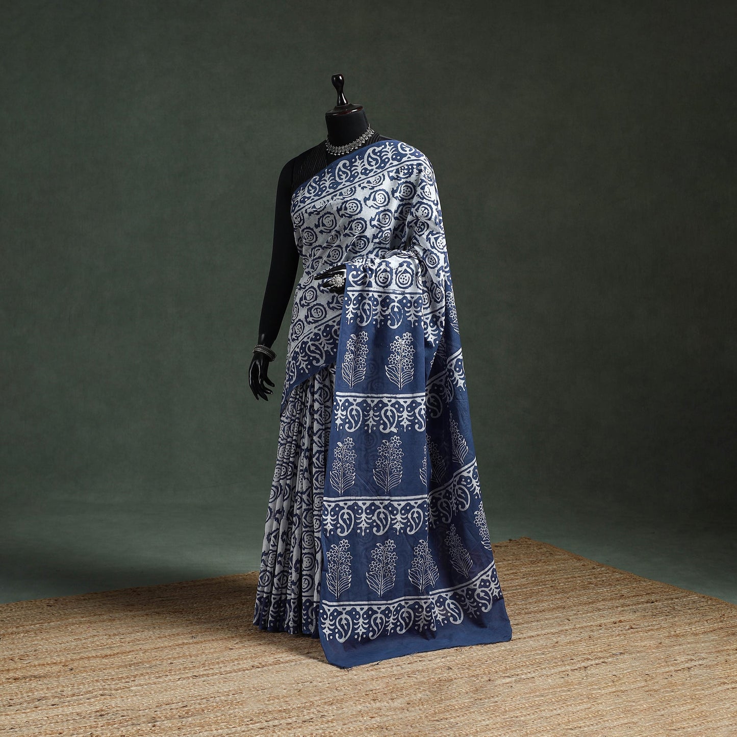 Pure mul cotton hand block batik print saree 82