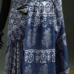 Pure mul cotton hand block batik print saree 82