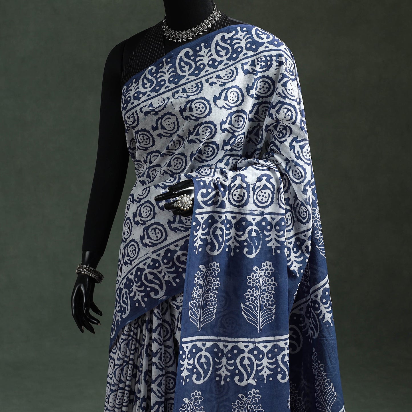 Pure mul cotton hand block batik print saree 82