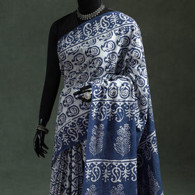 Pure mul cotton hand block batik print saree 82