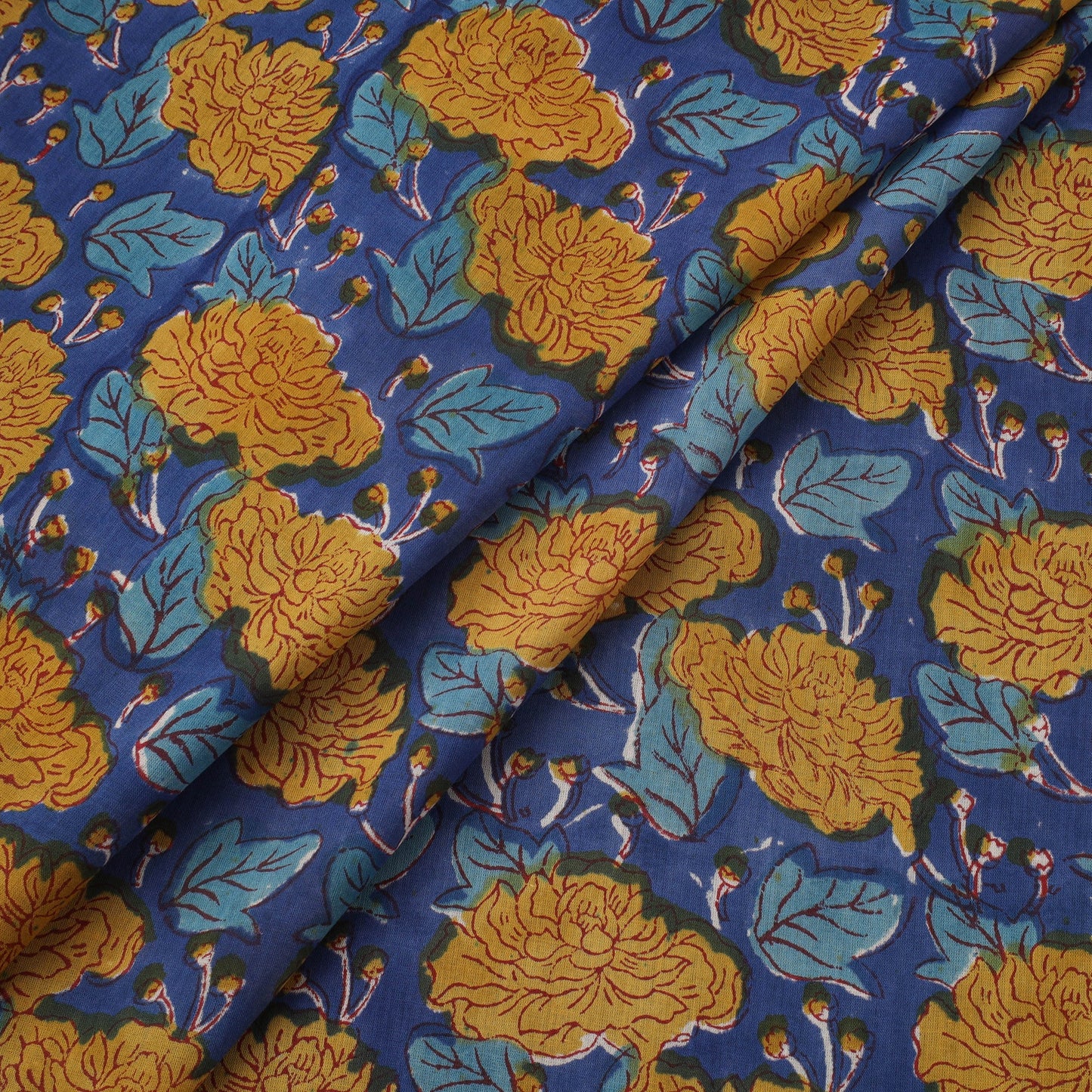 Pure mul cotton hand sanganeri fabric 06 - handcrafted