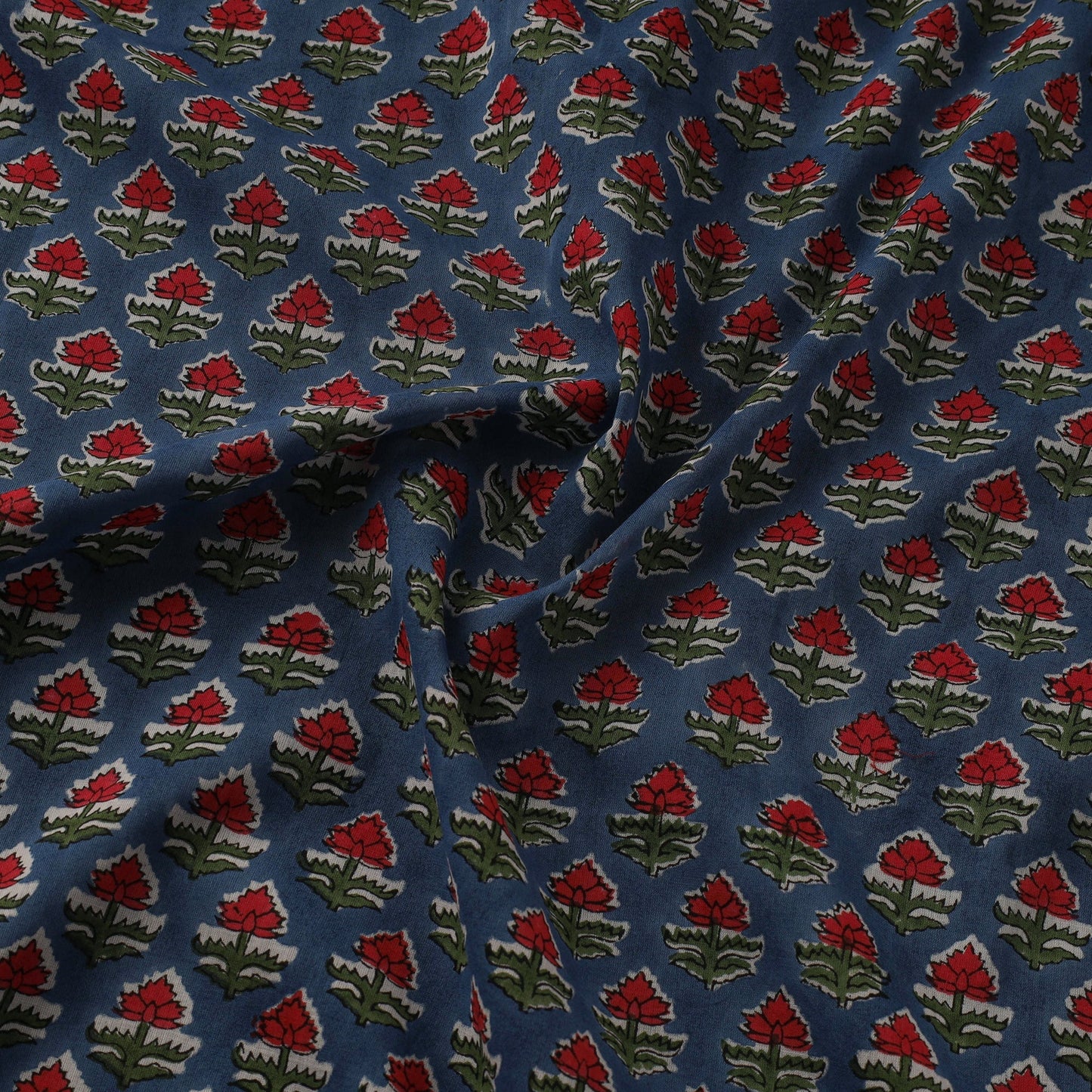 Pure mul cotton hand sanganeri fabric 10 - handcrafted