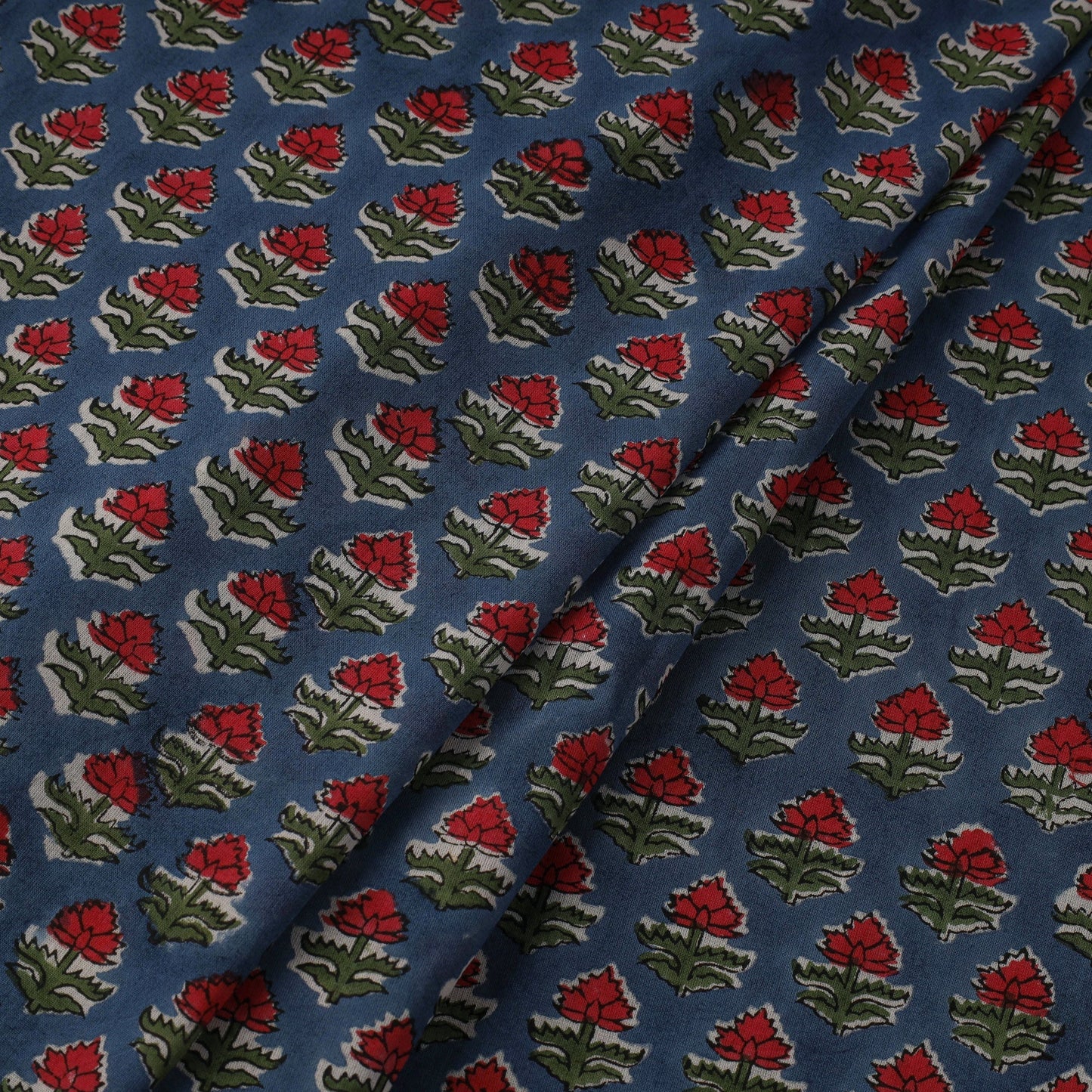 Pure mul cotton hand sanganeri fabric 10 - handcrafted