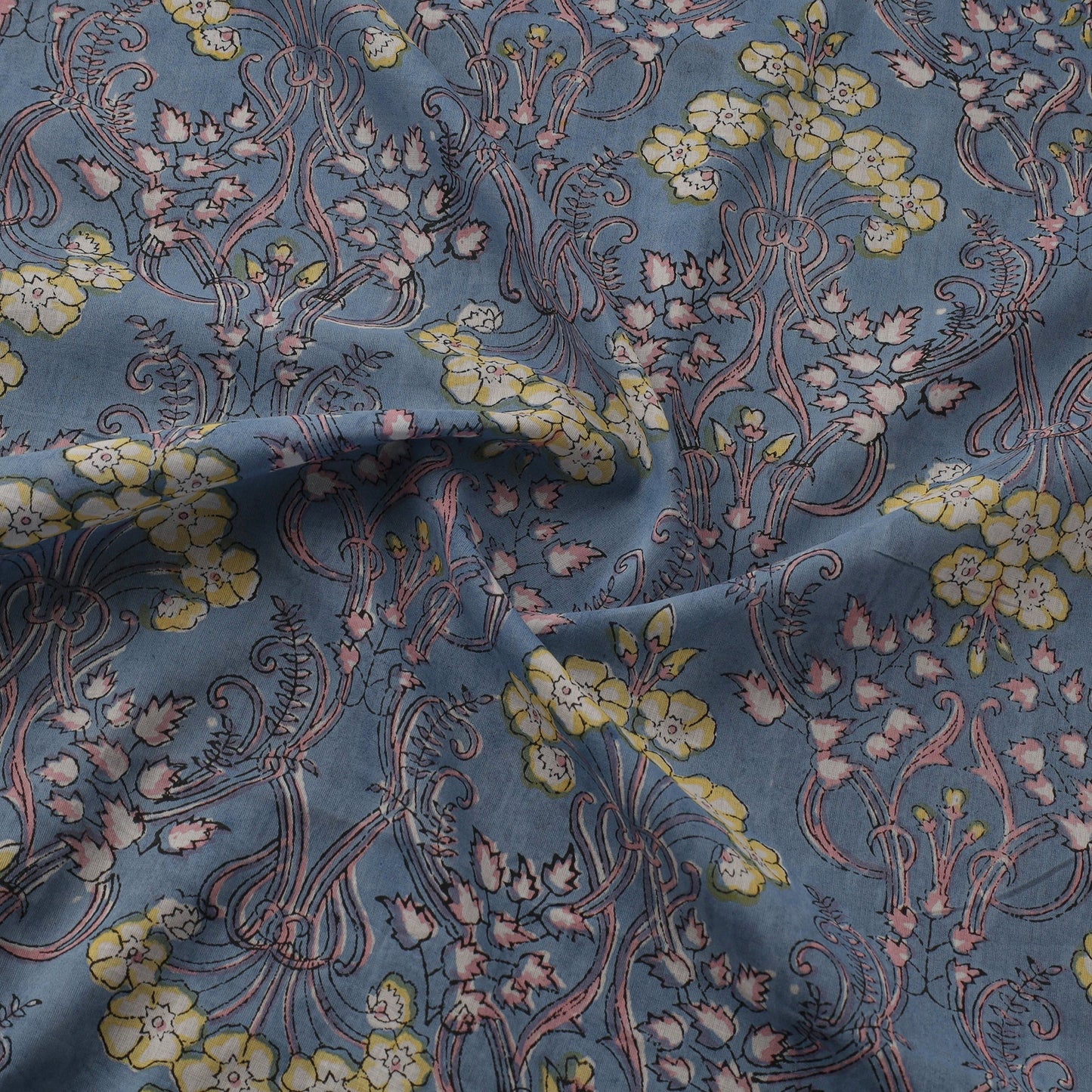 Pure mul cotton hand sanganeri fabric 23 - handcrafted