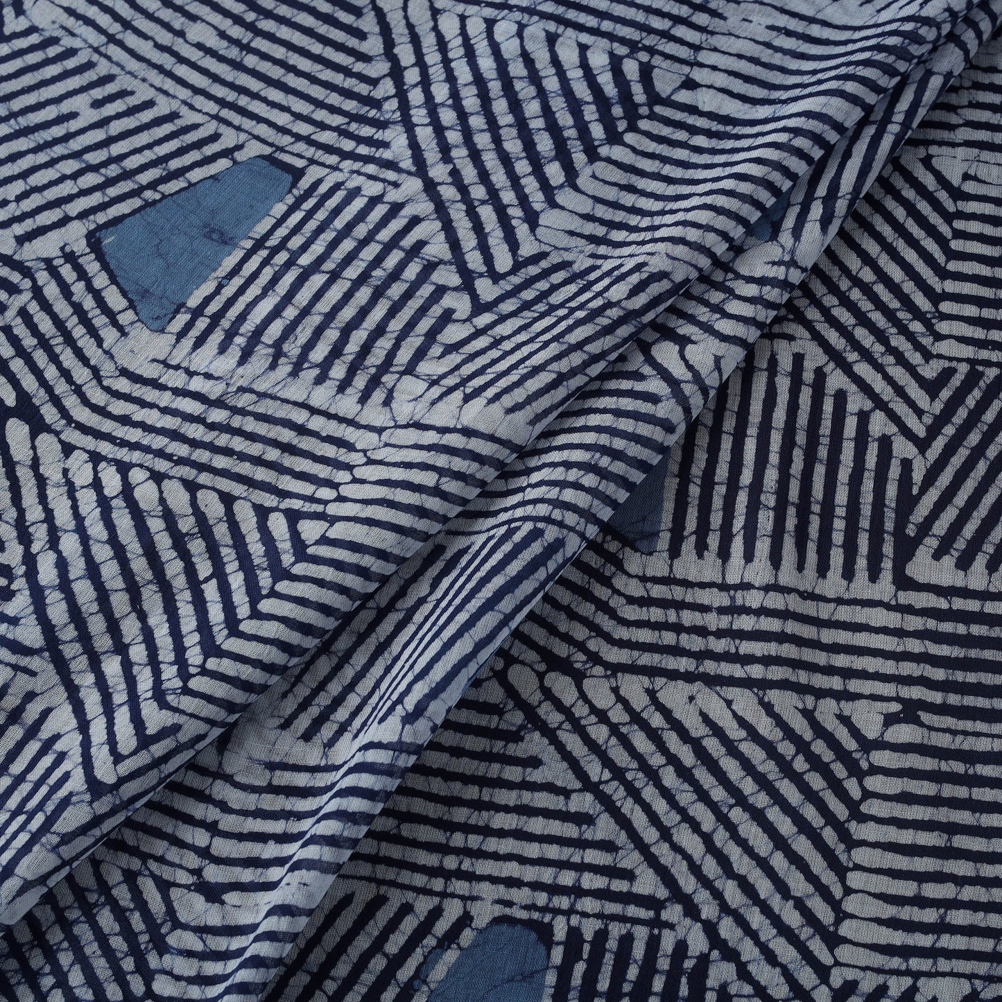 Pure mul cotton kutch hand batik fabric 01 - handcrafted