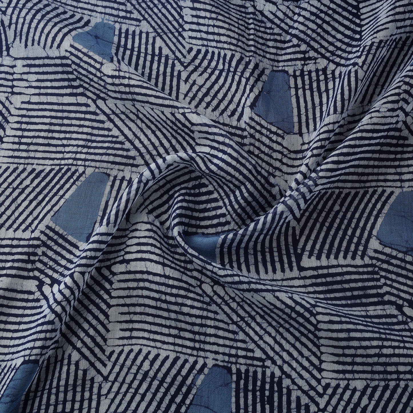 Pure mul cotton kutch hand batik fabric 01 - handcrafted