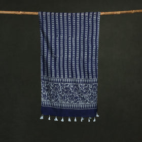 Pure mul cotton kutch hand block batik print stole