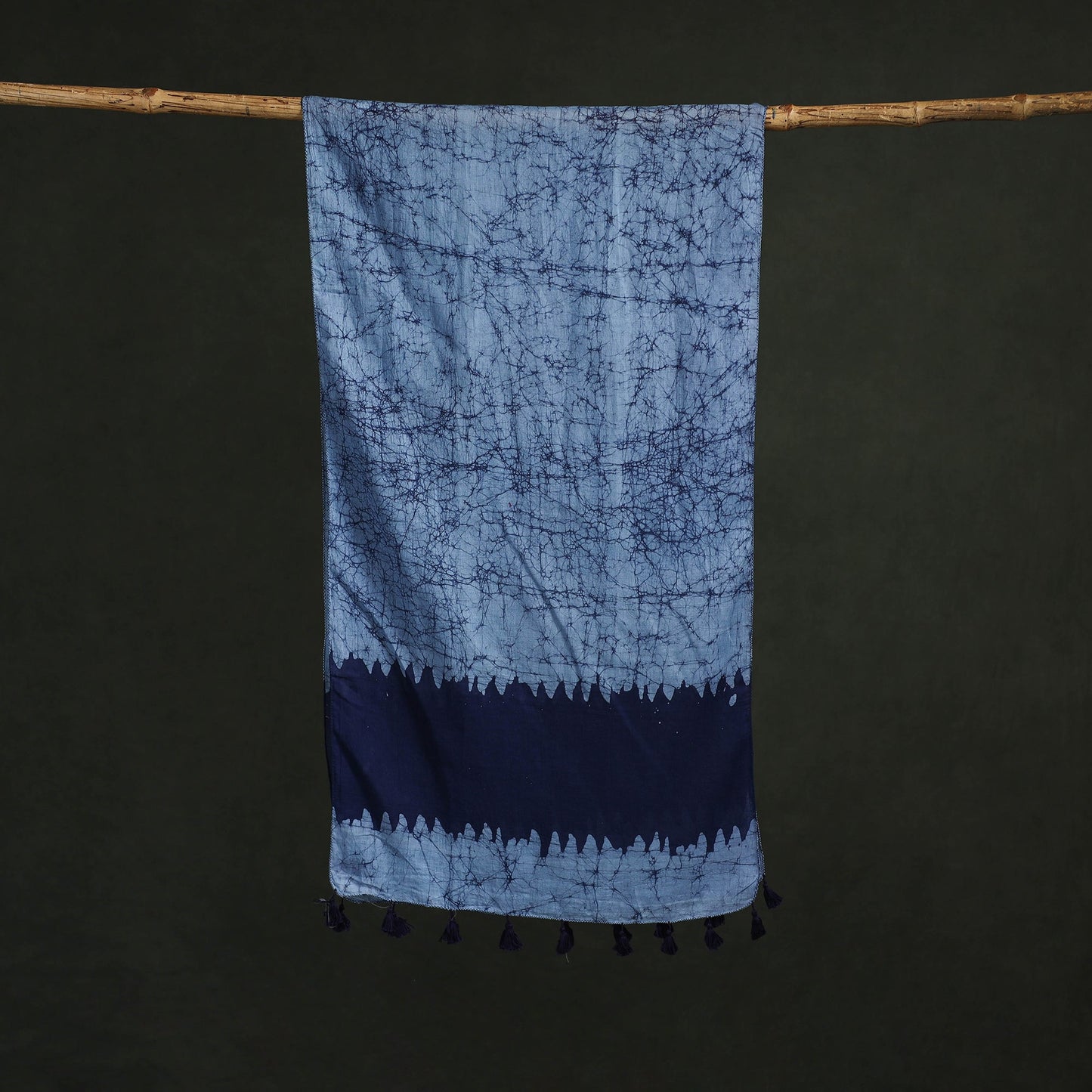Pure mul cotton kutch hand block batik print stole