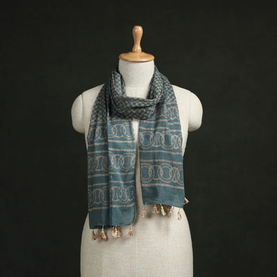 Pure mul cotton kutch hand block batik print stole