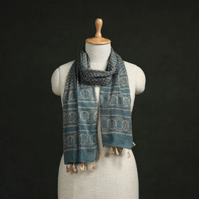 Pure mul cotton kutch hand block batik print stole