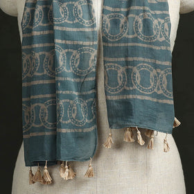 Pure mul cotton kutch hand block batik print stole