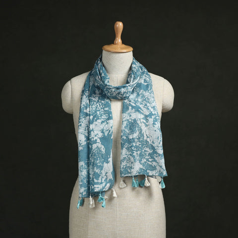 Pure mul cotton kutch hand block batik print stole