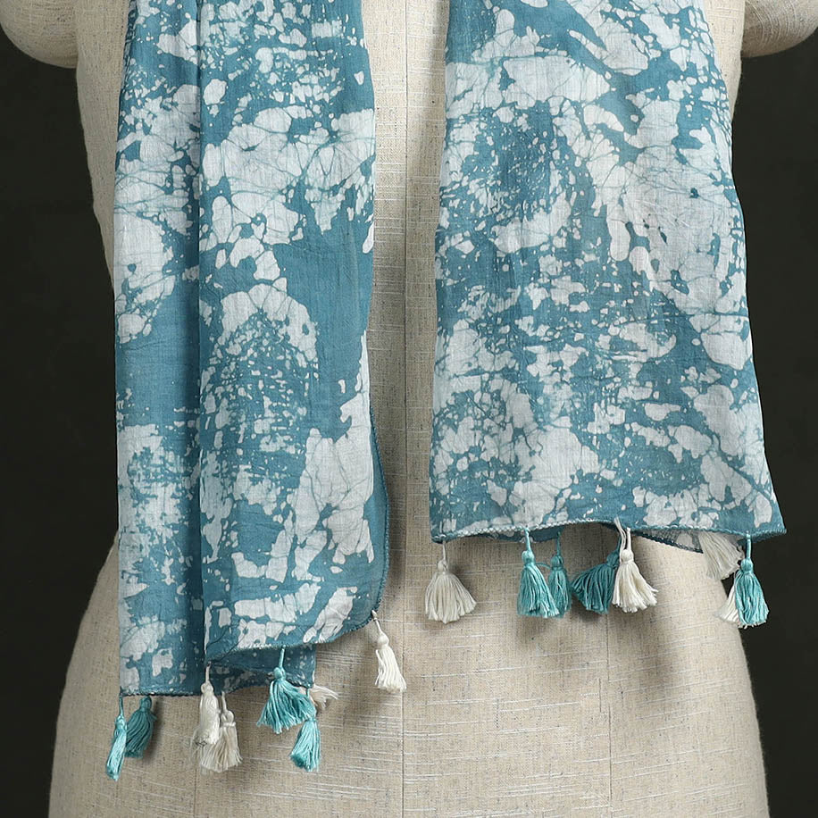 Pure mul cotton kutch hand block batik print stole