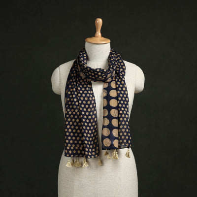 Pure mul cotton kutch hand block batik print stole