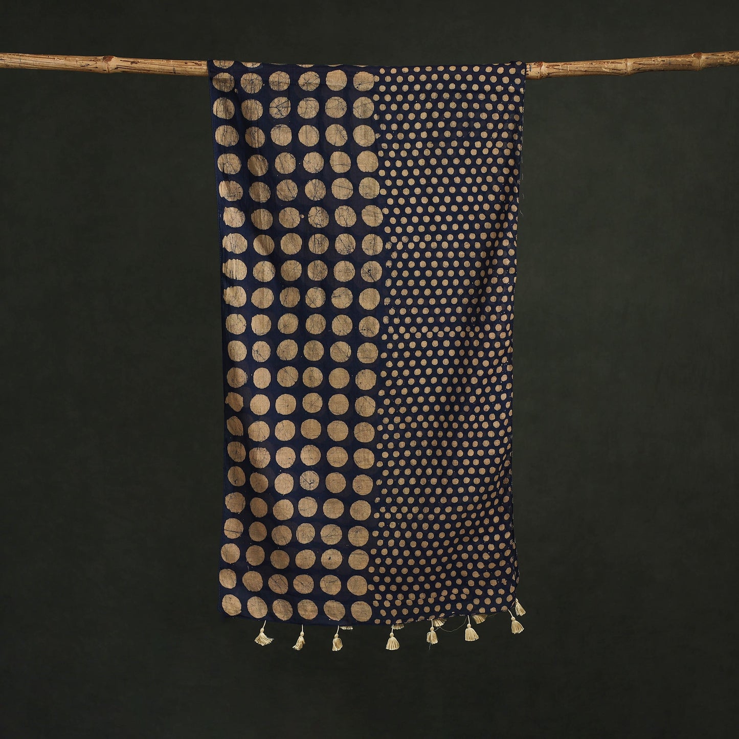 Pure mul cotton kutch hand block batik print stole