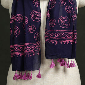 Pure mul cotton kutch hand block batik print stole