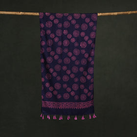 Pure mul cotton kutch hand block batik print stole