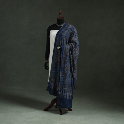 Blue - pure mul cotton kutch hand block print natural dyed