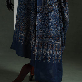 Blue - pure mul cotton kutch hand block print natural dyed