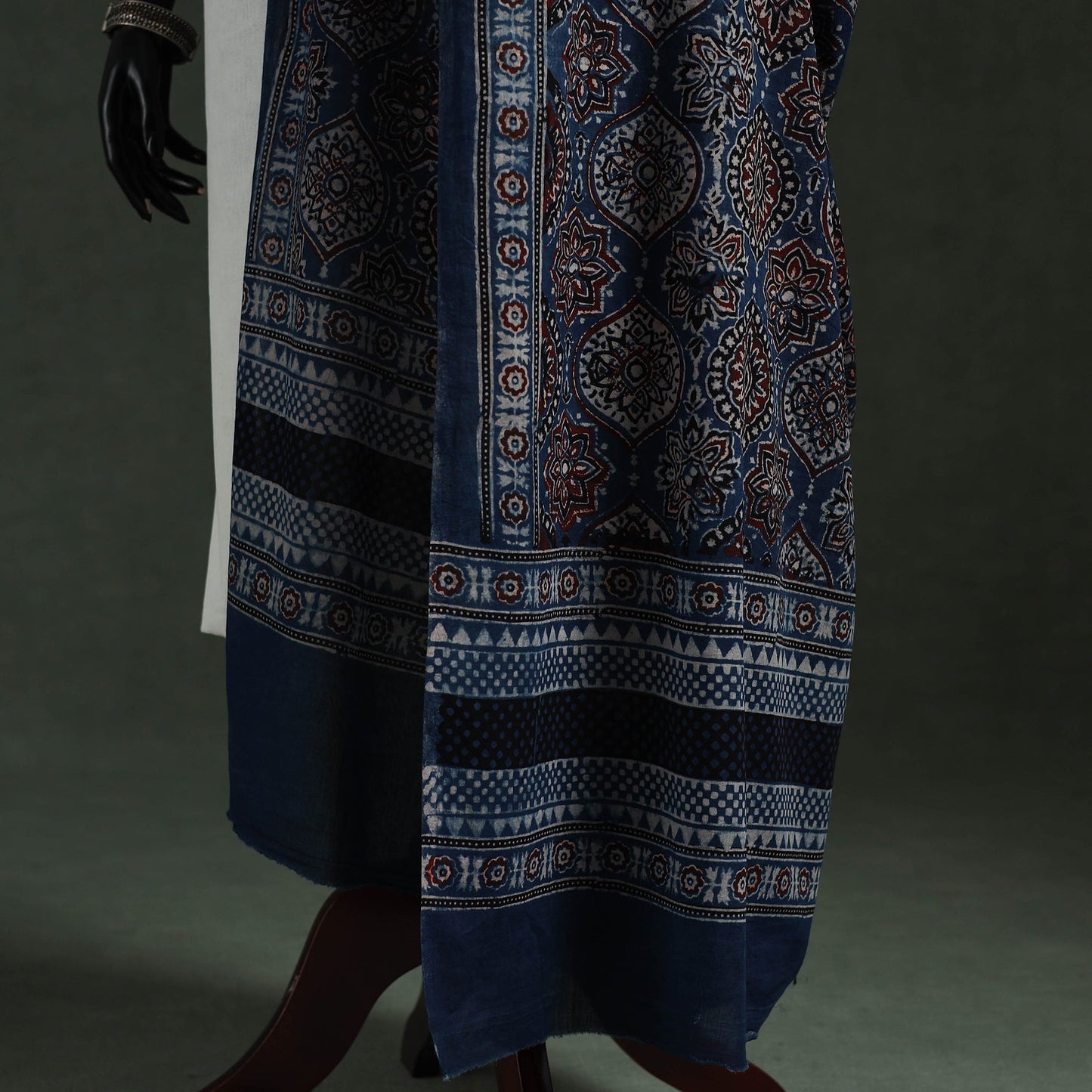 Blue - pure mul cotton kutch hand block print natural dyed