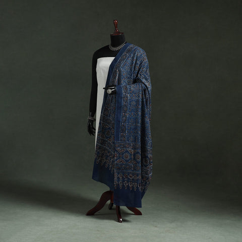 Blue - pure mul cotton kutch hand block print natural dyed