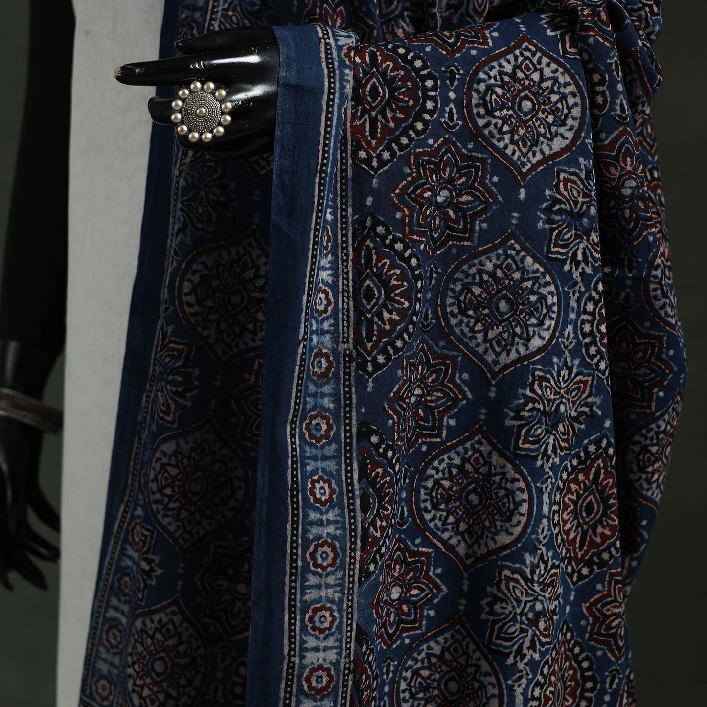 Blue - pure mul cotton kutch hand block print natural dyed
