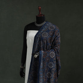 Blue - pure mul cotton kutch hand block print natural dyed
