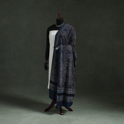 Blue - pure mul cotton kutch hand block print natural dyed