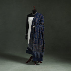 Pure mul cotton kutch hand block print natural dyed ajrakh