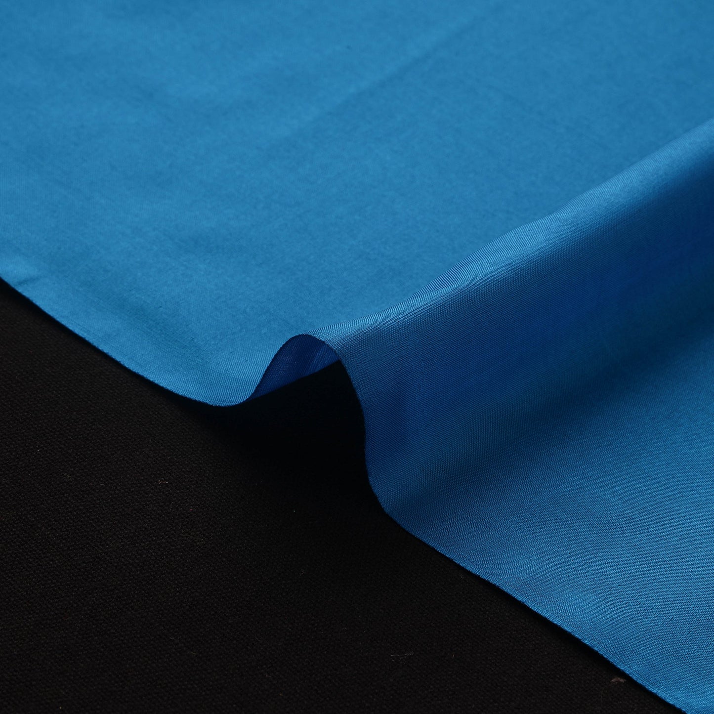 Blue - pure silk plain fabric 16 - handcrafted