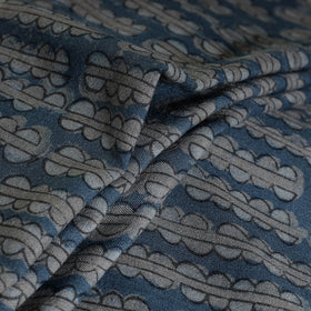 Blue - pure wool handloom akola fabric 03 - handcrafted
