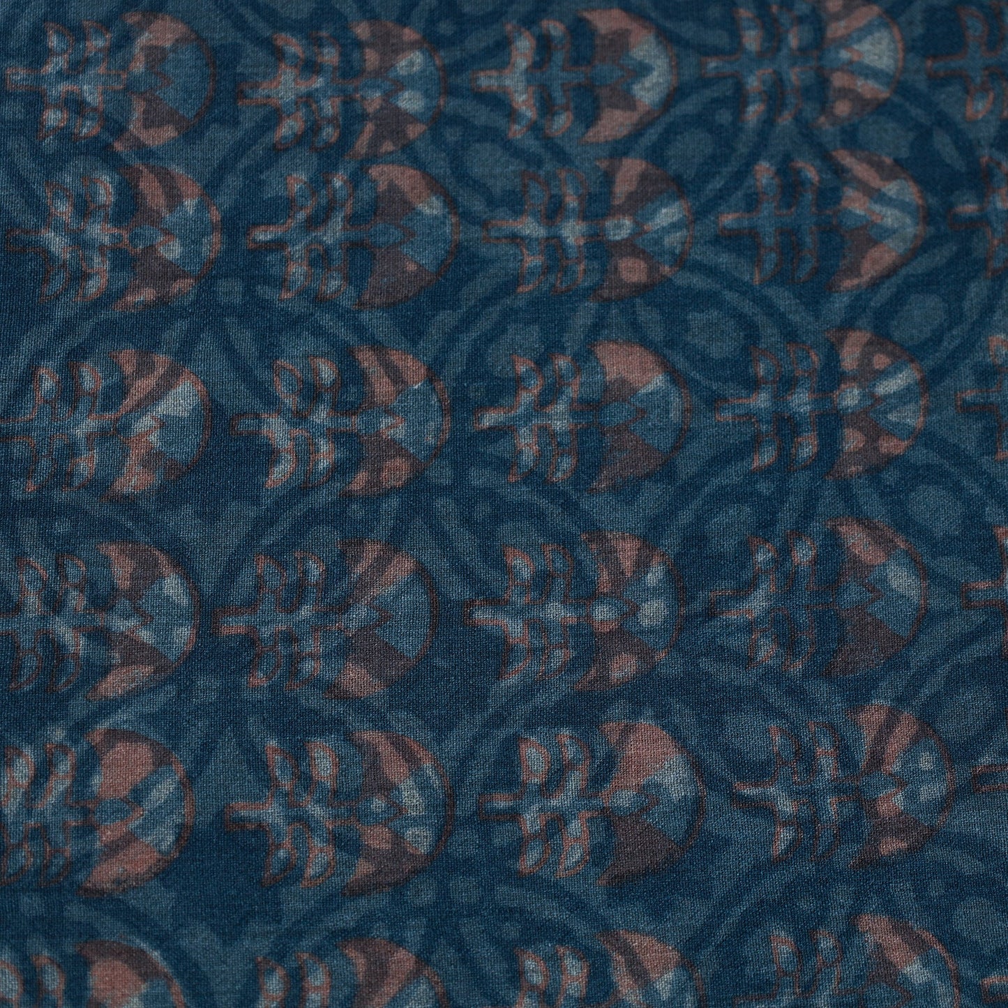 Blue - pure wool handloom akola fabric 06 - handcrafted