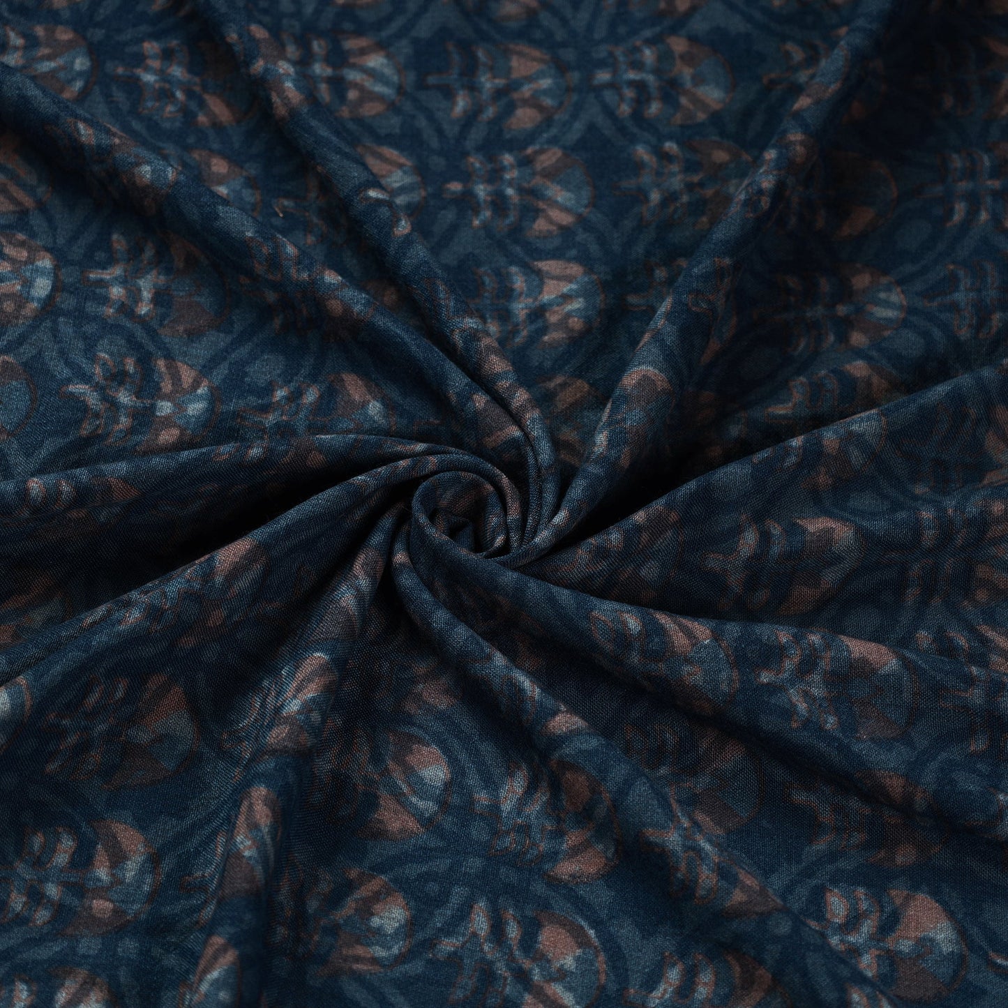 Blue - pure wool handloom akola fabric 06 - handcrafted