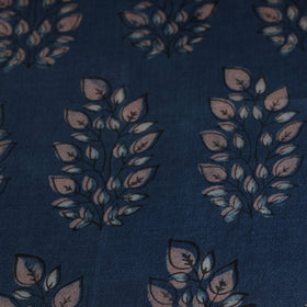  Blue Pure Wool Handloom Akola Print Fabric
