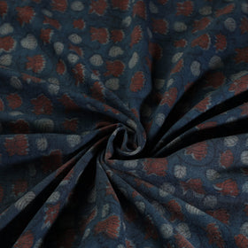 Buy Blue Pure Wool Handloom Akola Print Fabric